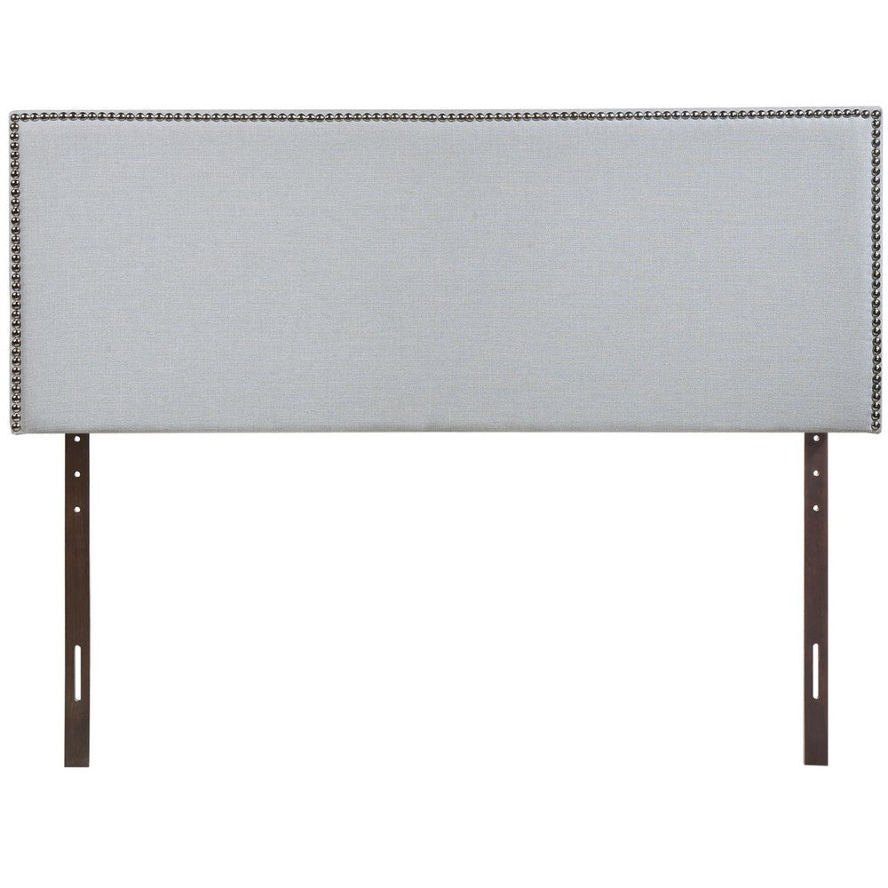 Sky Gray Region Full Nailhead Upholstered Headboard - No Shipping Charges MDY-MOD-5217-GRY