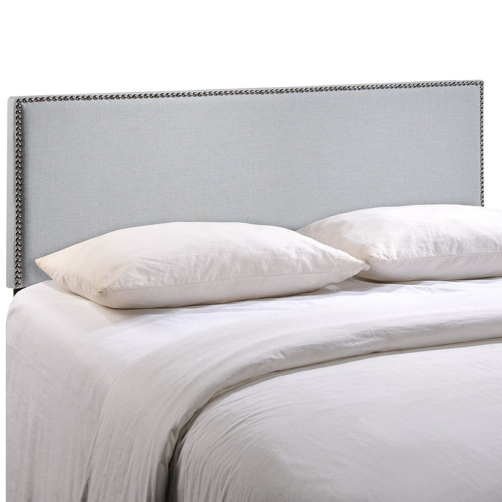 Sky Gray Region Full Nailhead Upholstered Headboard - No Shipping Charges MDY-MOD-5217-GRY