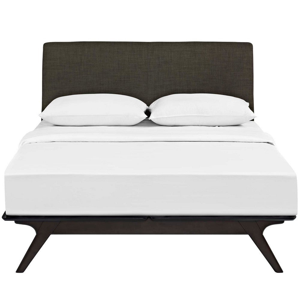 Modway MOD-5238-CAP-BRN Mid-Century Modern Wood Platform Bed Queen Cappuccino Brown MDY-MOD-5238-CAP-BRN