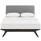 Mid-Century Modern Wood Platform Queen Size Bed MDY-MOD-5238-CAP-GRY