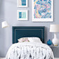 Modway Jessamine Upholstered Fabric Twin Headboard Size with Nailhead Trim in Azure,