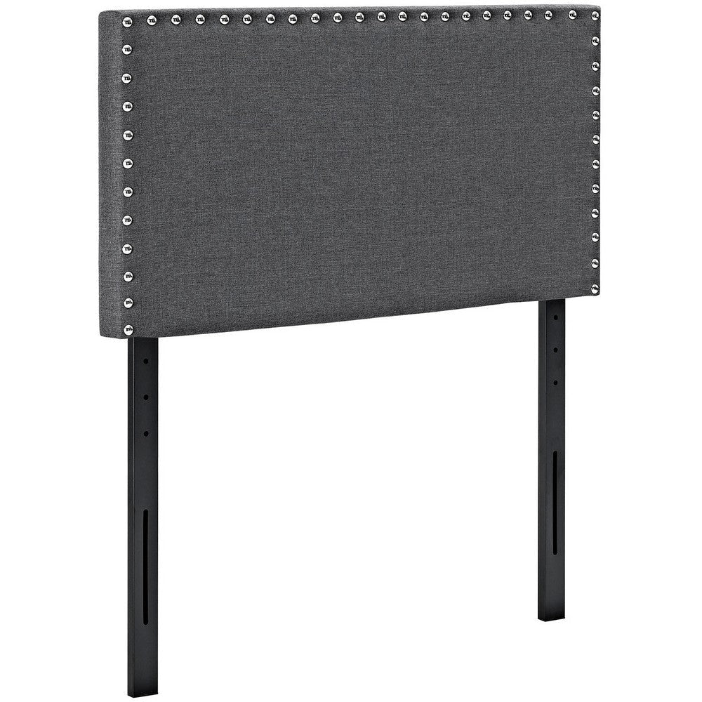 Gray Phoebe Twin Fabric Headboard By Casagear Home