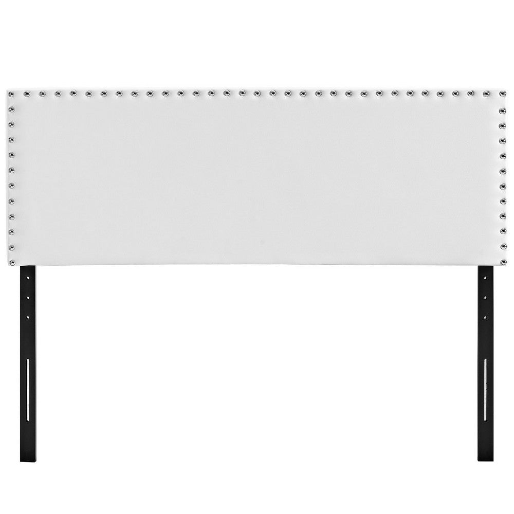 White Phoebe Full Vinyl Headboard - No Shipping Charges MDY-MOD-5383-WHI