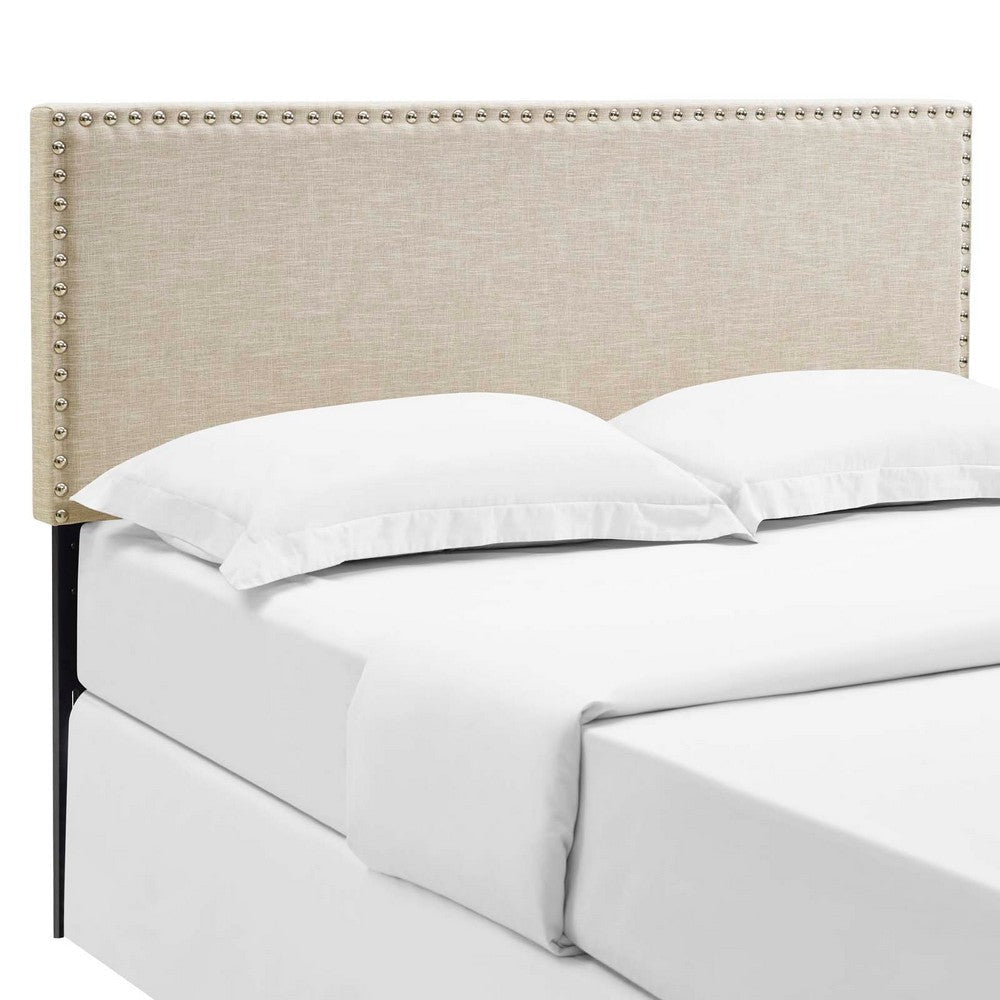 Phoebe Queen Upholstered Fabric Headboard - No Shipping Charges MDY-MOD-5386-BEI