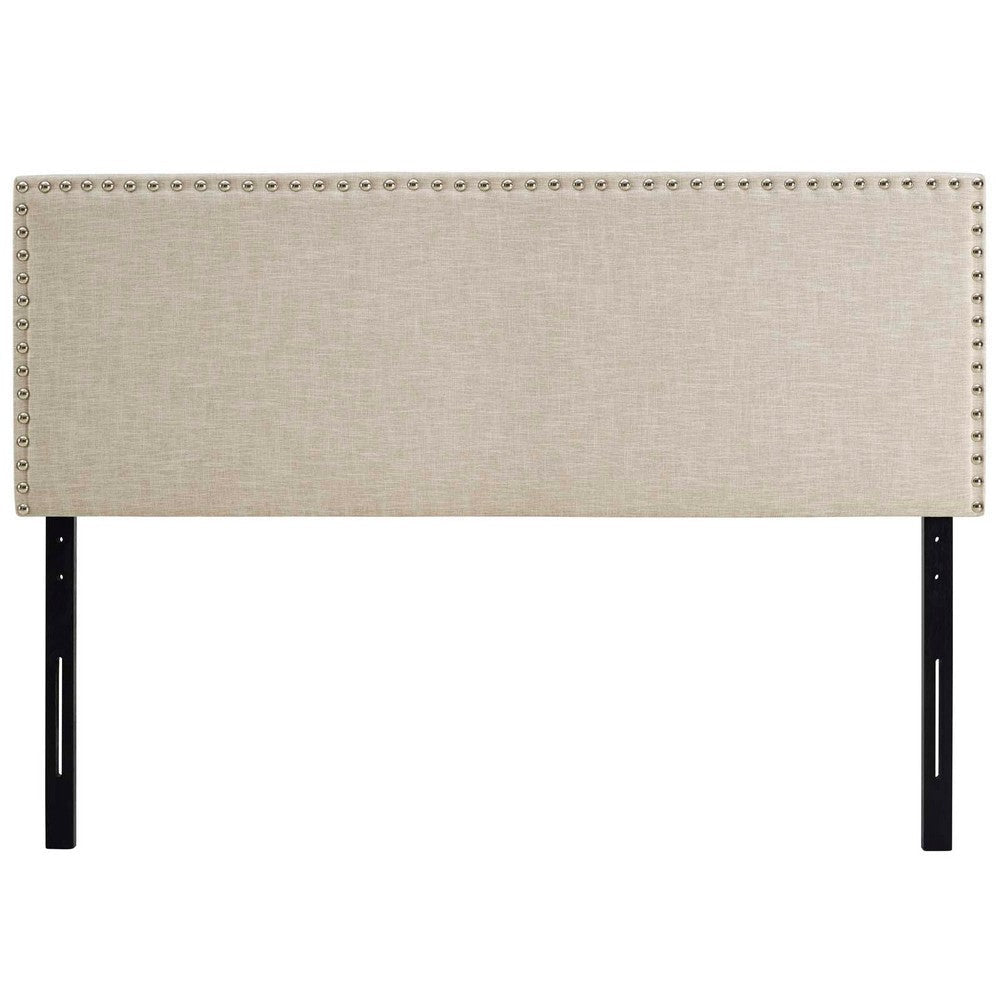 Phoebe Queen Upholstered Fabric Headboard - No Shipping Charges MDY-MOD-5386-BEI