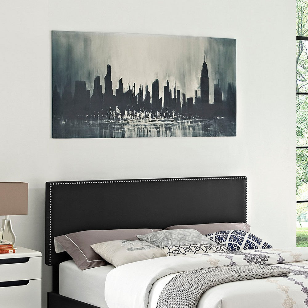 Black Phoebe King Vinyl Headboard - No Shipping Charges MDY-MOD-5387-BLK