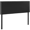 Modway Phoebe Faux Leather Upholstered King Headboard in Black with Nailhead Trim