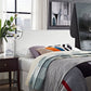 White Laura Full Vinyl Headboard - No Shipping Charges MDY-MOD-5391-WHI