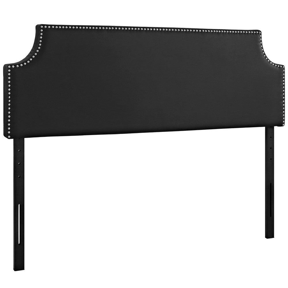 Black Laura Queen Vinyl Headboard - No Shipping Charges MDY-MOD-5393-BLK