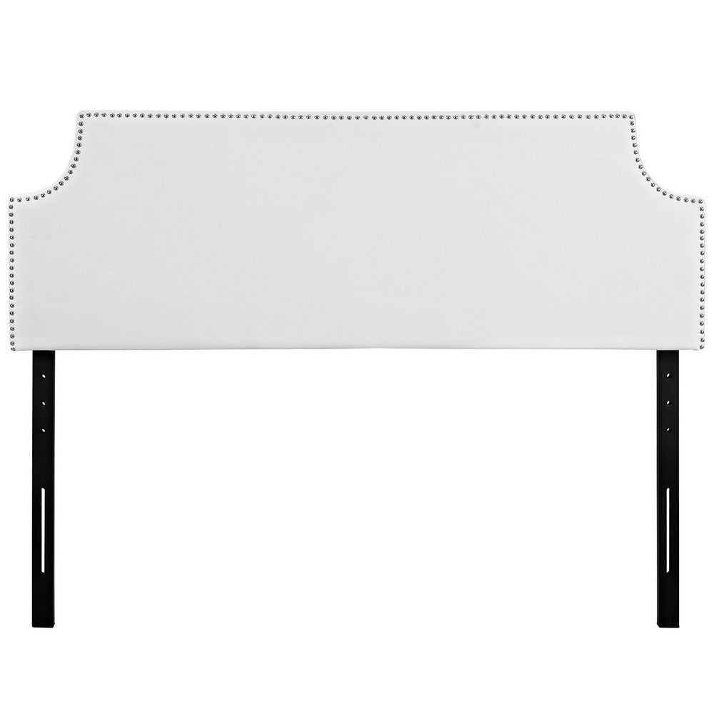 White Laura Queen Vinyl Headboard - No Shipping Charges MDY-MOD-5393-WHI