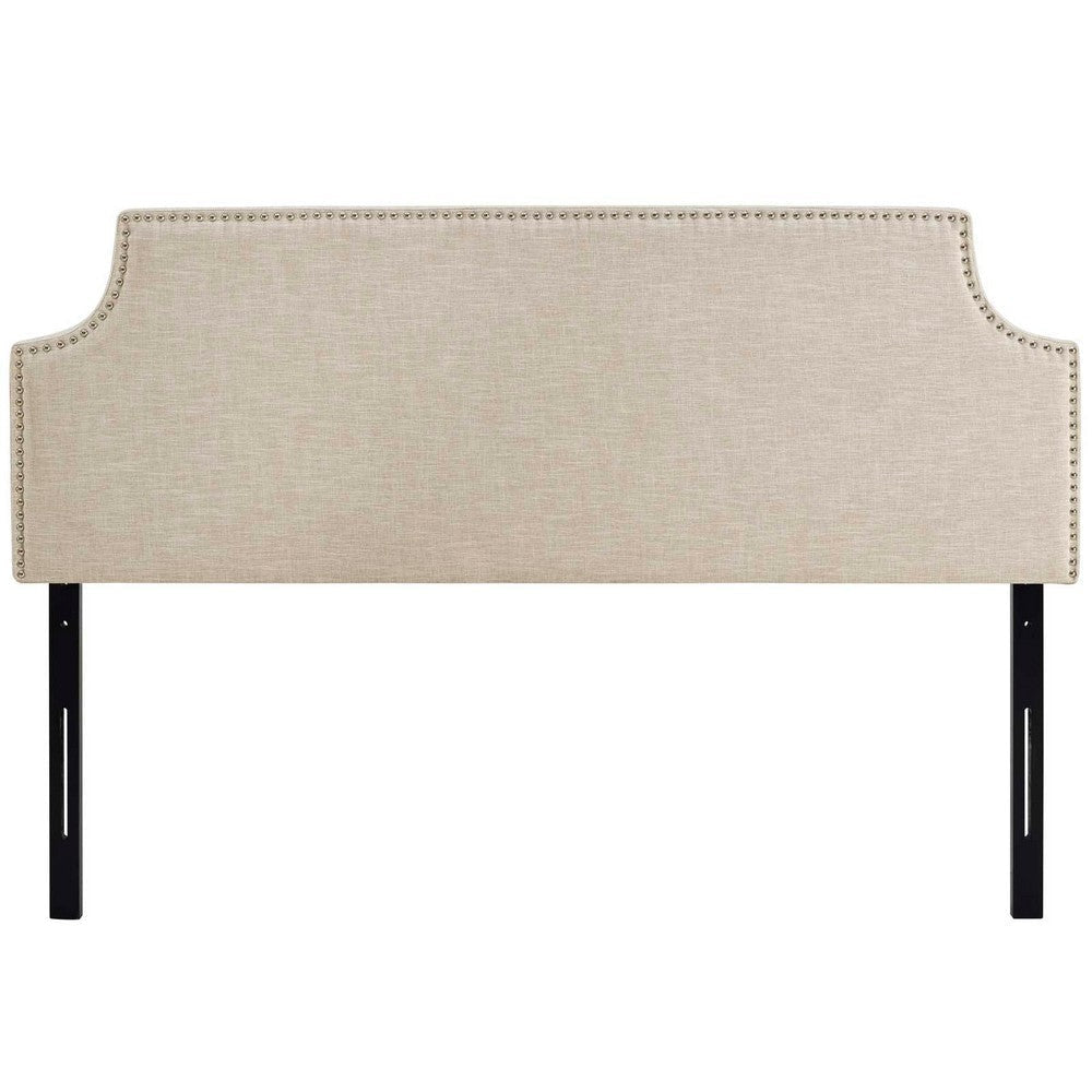 Laura Queen Upholstered Fabric Headboard - No Shipping Charges MDY-MOD-5394-BEI