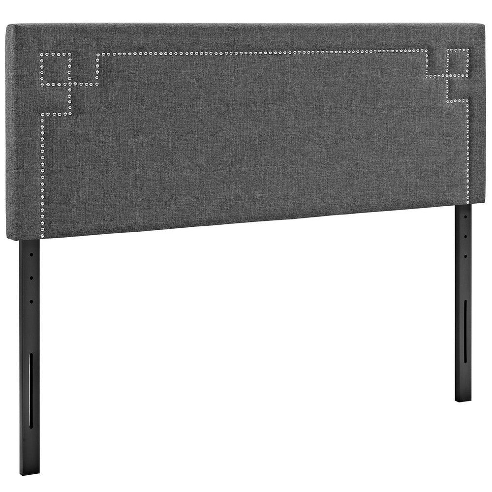 Gray Josie Queen Fabric Headboard By Casagear Home