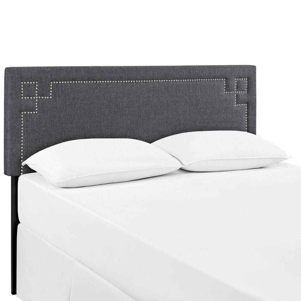 Gray Josie Queen Fabric Headboard - No Shipping Charges MDY-MOD-5402-GRY