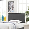 Modway Camille Linen Fabric Upholstered Twin Headboard in Gray with French Piping