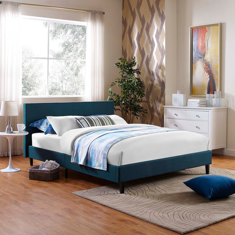 Anya Full Fabric Bed Azure - No Shipping Charges MDY-MOD-5418-AZU