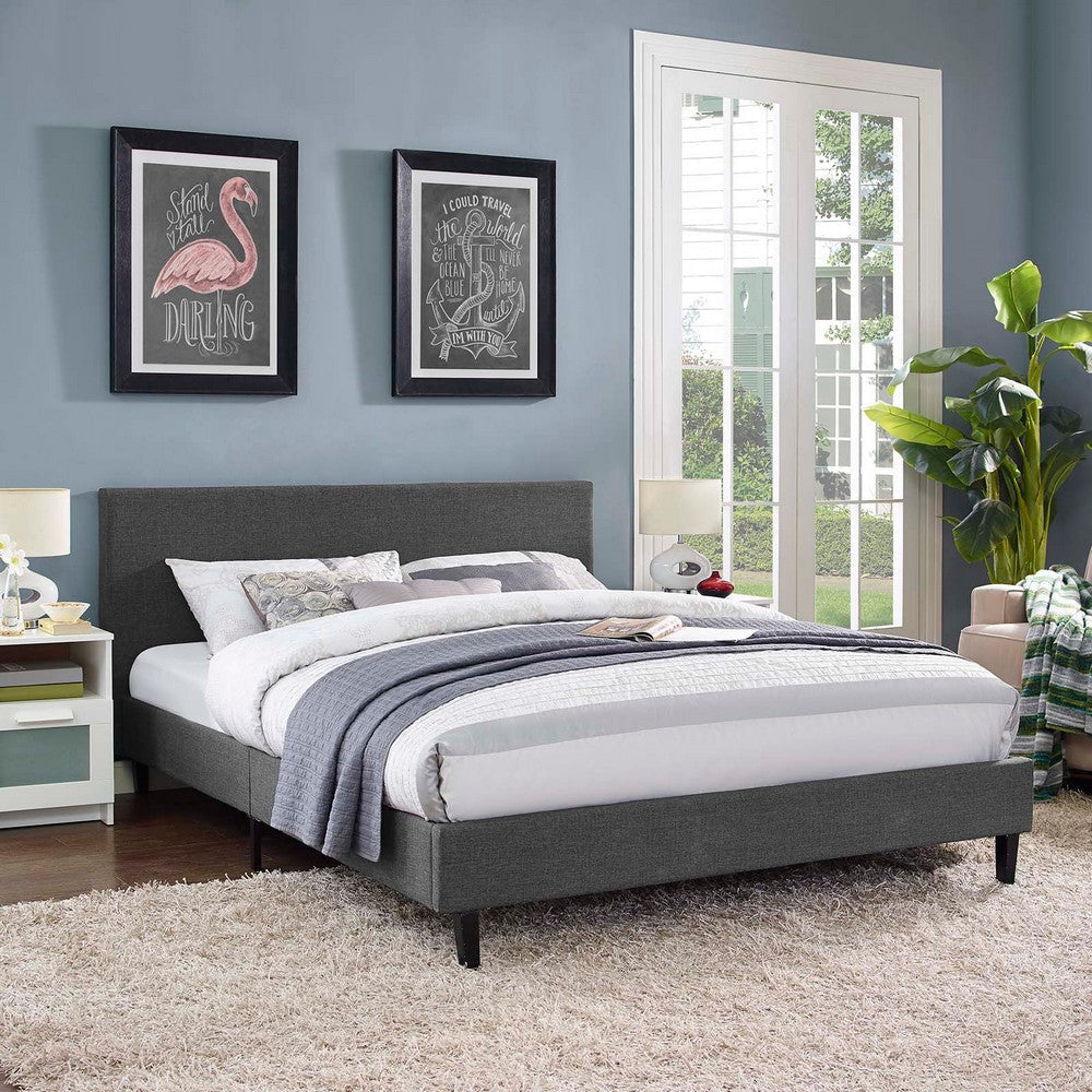 Anya Full Fabric Bed Gray - No Shipping Charges MDY-MOD-5418-GRY