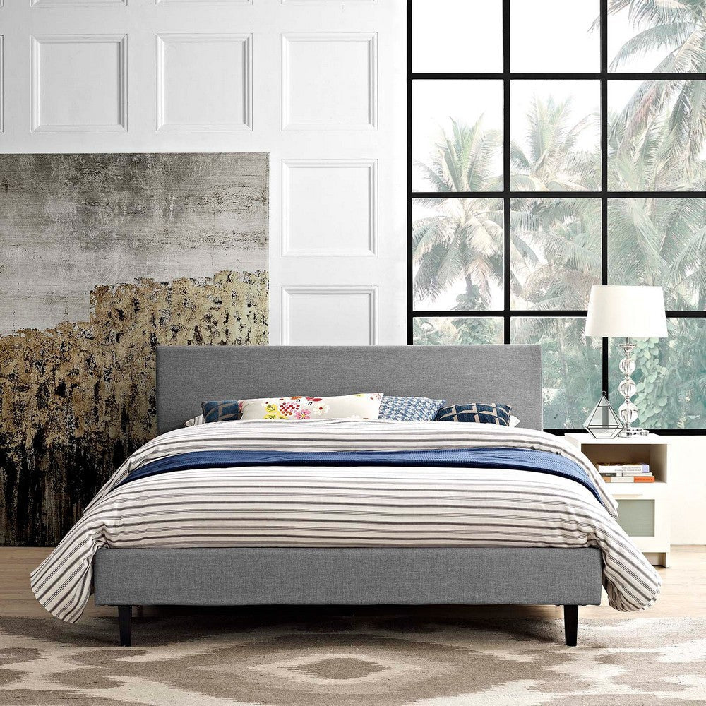 Anya Full Fabric Bed Light Gray - No Shipping Charges MDY-MOD-5418-LGR