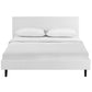 Modway Anya Upholstered White Full Platform Bed with Wood Slat Support MDY-MOD-5418-WHI