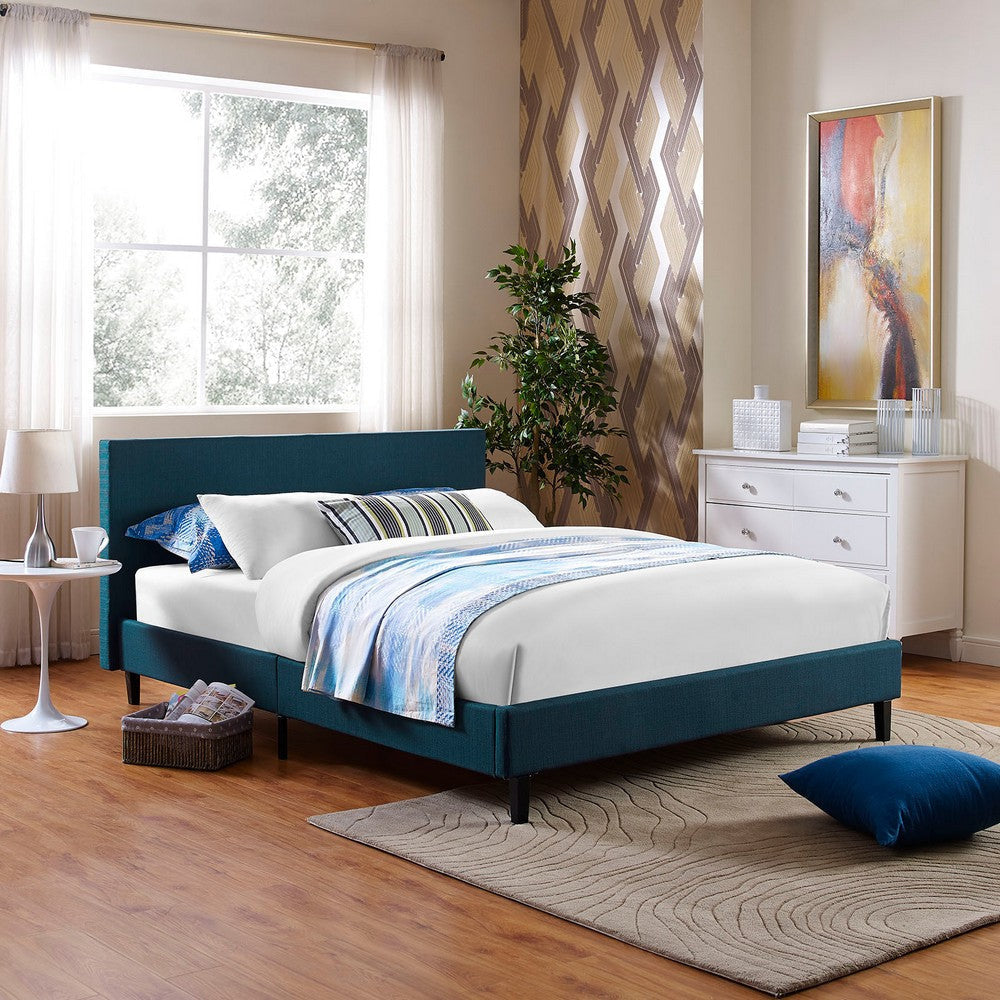 Anya Queen Bed Azure - No Shipping Charges MDY-MOD-5420-AZU