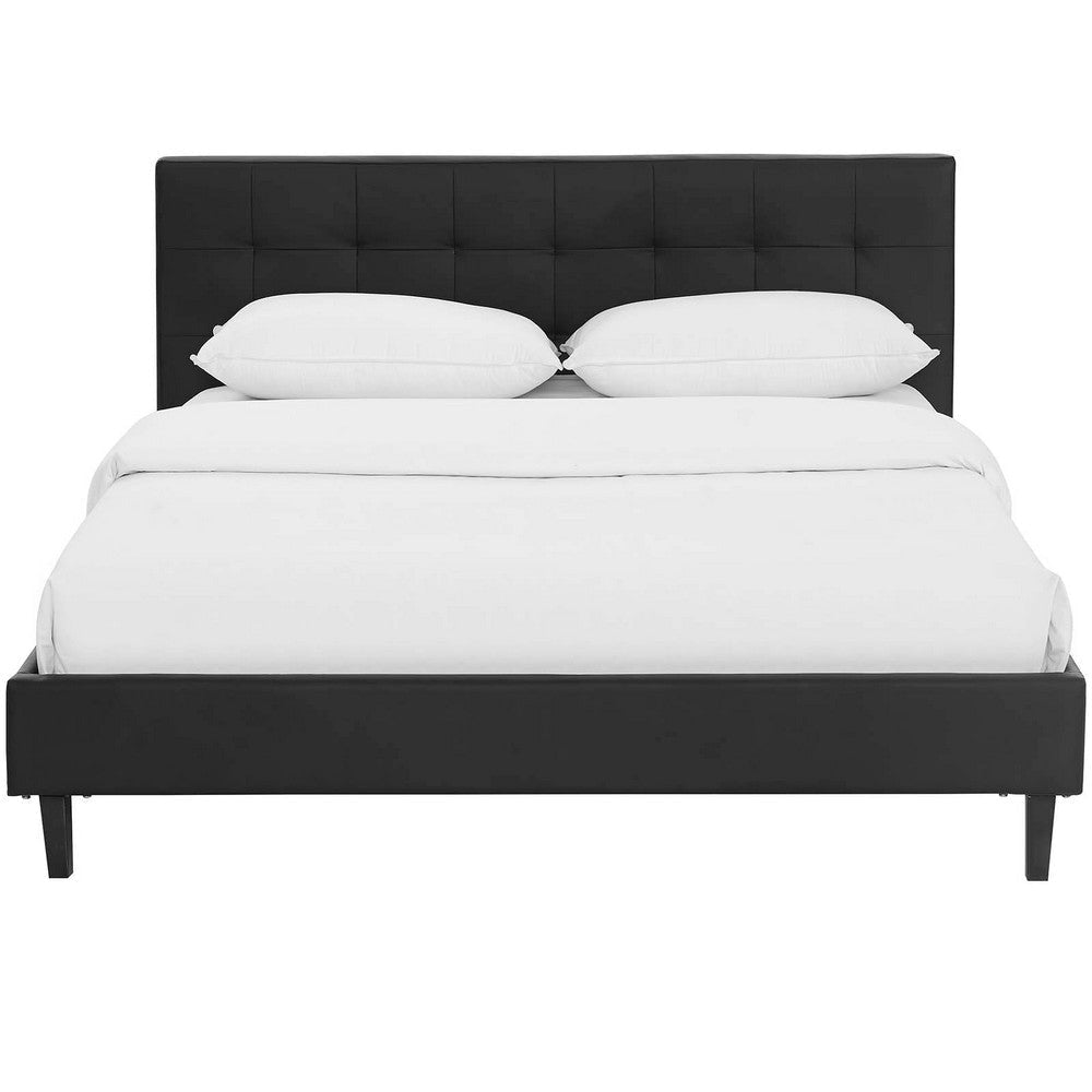 Linnea Full Faux Leather Bed Black - No Shipping Charges MDY-MOD-5423-BLK