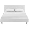 Modway Linnea Upholstered White Full Platform Bed with Wood Slat Support MDY-MOD-5424-WHI