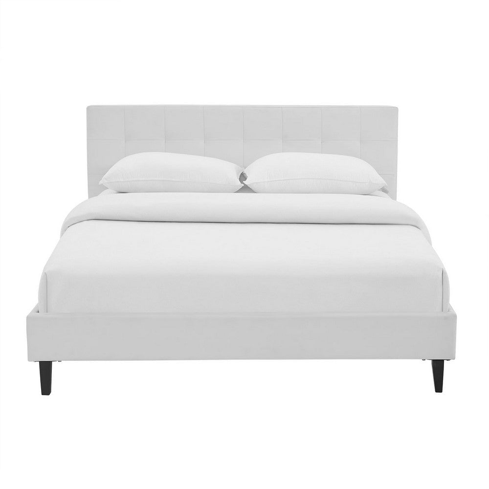 Linnea Queen Vinyl Bed White - No Shipping Charges MDY-MOD-5425-WHI