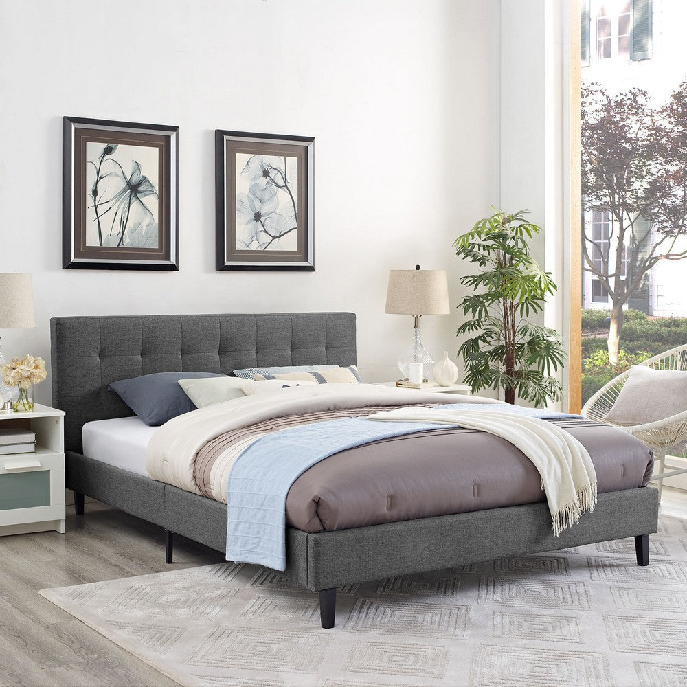 Linnea Queen Fabric Bed Gray - No Shipping Charges MDY-MOD-5426-GRY