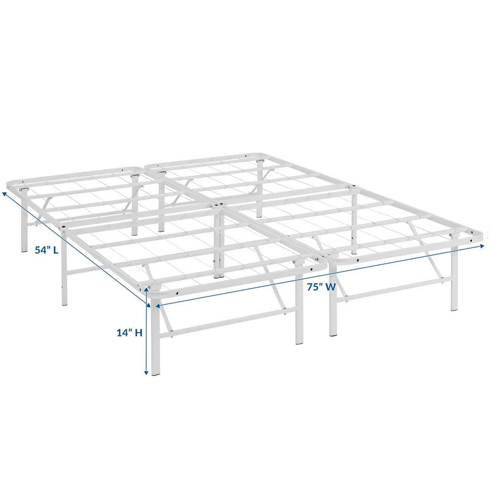 Horizon Full Stainless Steel Bed Frame White - No Shipping Charges MDY-MOD-5428-WHI