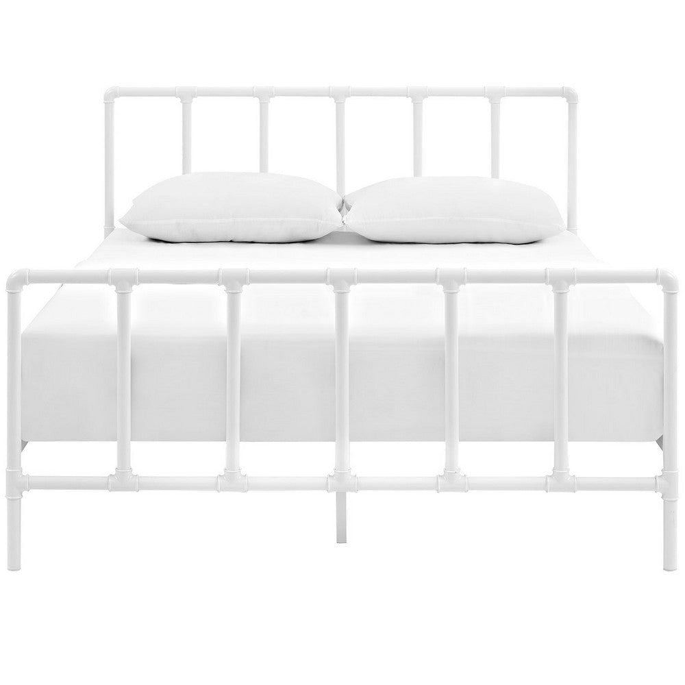 Dower Queen Stainless Steel Bed White - No Shipping Charges MDY-MOD-5437-WHI