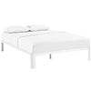 Modway Corinne Steel Modern Mattress Foundation Full Bed Frame with Wood Slat Support in White