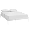 Modway Elsie Modern Metal Full Platform Bed Frame Mattress Foundation with Slat Support in White