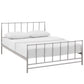 Modway Estate Steel Metal Queen Platform Bed With Metal Slat Support in Gray