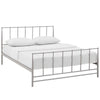 Modway Estate Steel Metal Queen Platform Bed With Metal Slat Support in Gray