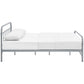 Modway Maisie Steel Metal Farmhouse Platform Queen Bed Frame With Headboard In Gray MDY-MOD-5533-GRY-SET