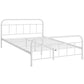 Modway Maisie Steel Metal Farmhouse Platform Queen Bed Frame With Headboard In White MDY-MOD-5533-WHI-SET