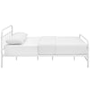 Modway Maisie Steel Metal Farmhouse Platform Queen Bed Frame With Headboard In White MDY-MOD-5533-WHI-SET