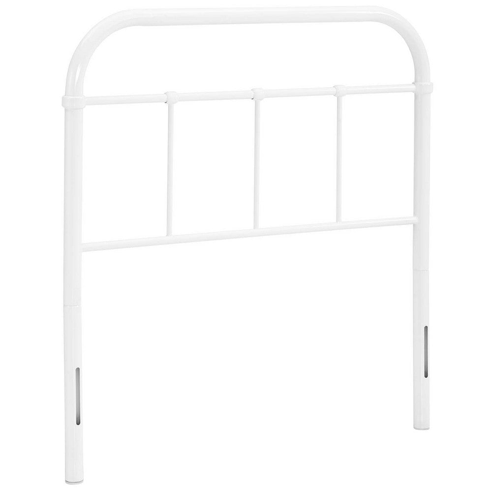 Modway Serena Rustic Farmhouse Style Steel Metal Twin Headboard Size in White,