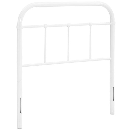 Modway Serena Rustic Farmhouse Style Steel Metal Twin Headboard Size in White,