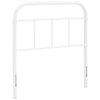 Modway Serena Rustic Farmhouse Style Steel Metal Twin Headboard Size in White,