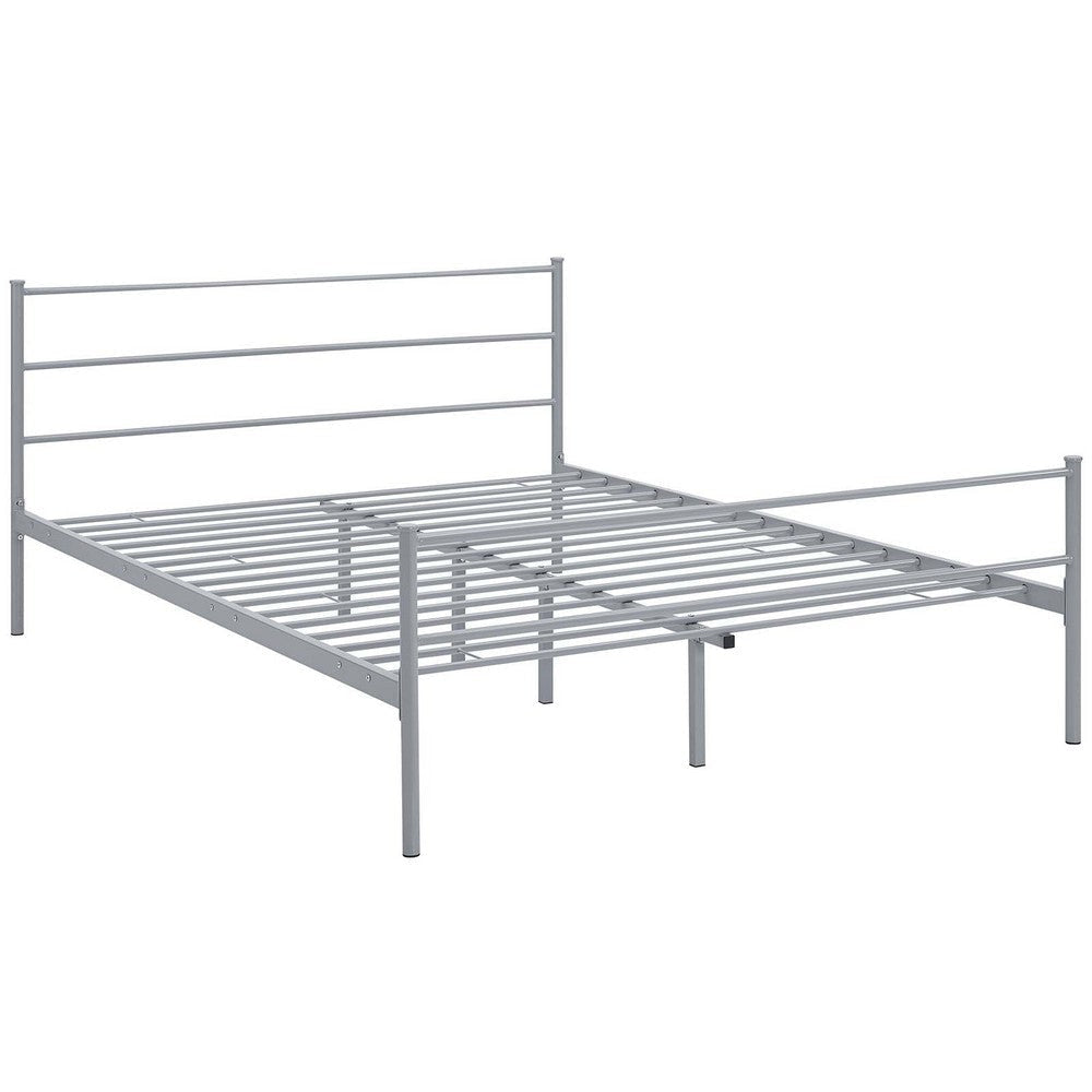 Modway Alina Full Size Platform Bed Frame With Headboard In Gray MDY-MOD-5552-GRY-SET