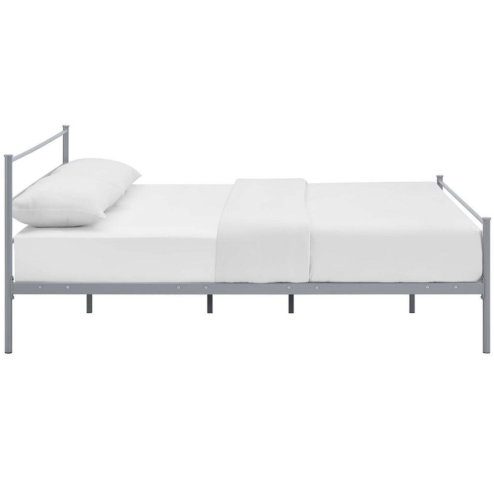 Modway Alina Full Size Platform Bed Frame With Headboard In Gray MDY-MOD-5552-GRY-SET