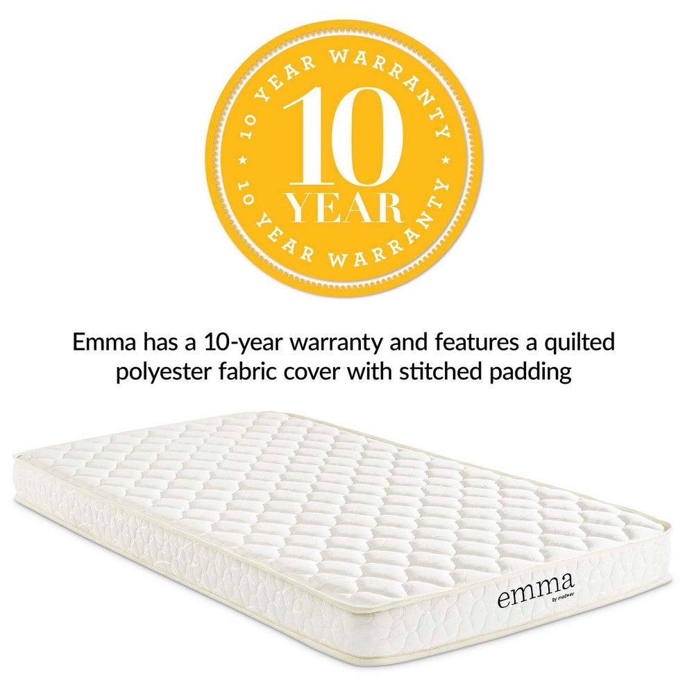 Emma 6’ Twin Mattress White - No Shipping Charges MDY-MOD-5560-WHI