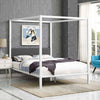 Raina Queen Canopy Bed Frame White Gray - No Shipping Charges MDY-MOD-5570-WHI-GRY