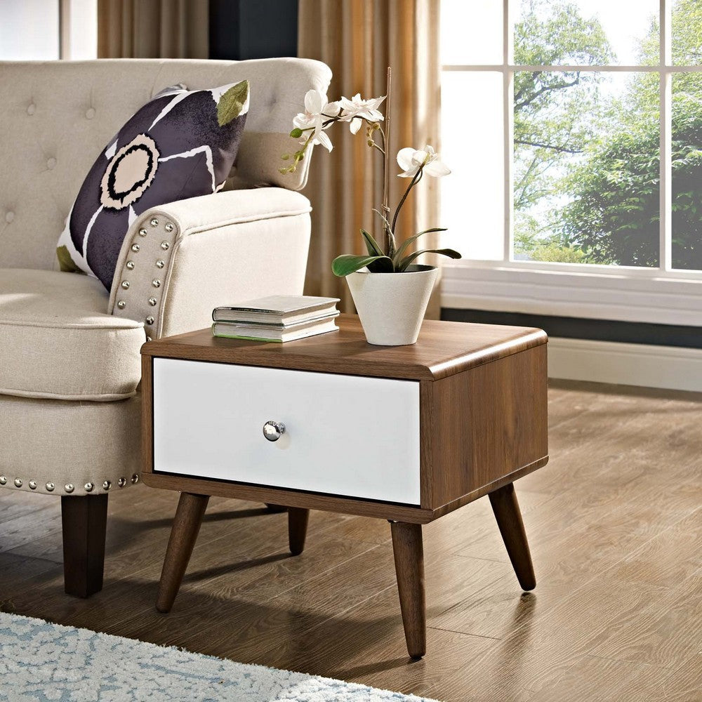 Transmit Nightstand Walnut White - No Shipping Charges MDY-MOD-5731-WAL-WHI