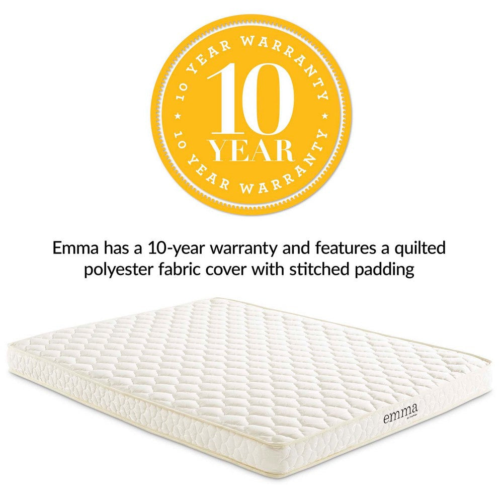 Emma 6’ Full Mattress In White - No Shipping Charges MDY-MOD-5733-WHI