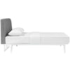 Modway MOD-5767-WHI-GRY Mid-Century Modern Wood Platform Bed King White Gray MDY-MOD-5767-WHI-GRY