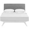 Modway MOD-5767-WHI-GRY Mid-Century Modern Wood Platform Bed King White Gray MDY-MOD-5767-WHI-GRY