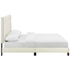 Modway Melanie Performance Velvet Upholstered Tufted Queen Platform Bed in Ivory MDY-MOD-5822-IVO