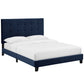 Melanie Queen Tufted Button Upholstered Performance Velvet Platform Bed - No Shipping Charges