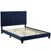 Modway Melanie Performance Velvet Upholstered Tufted Queen Platform Bed in Midnight Blue MDY-MOD-5822-MID